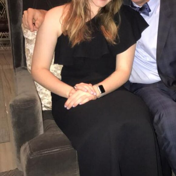 Vince Camuto One Shoulder Black Gown Size 4 - Picture 3 of 5